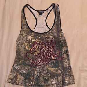 Metal Mulisha Camo Tank with Burgundy Script - Juniors XL